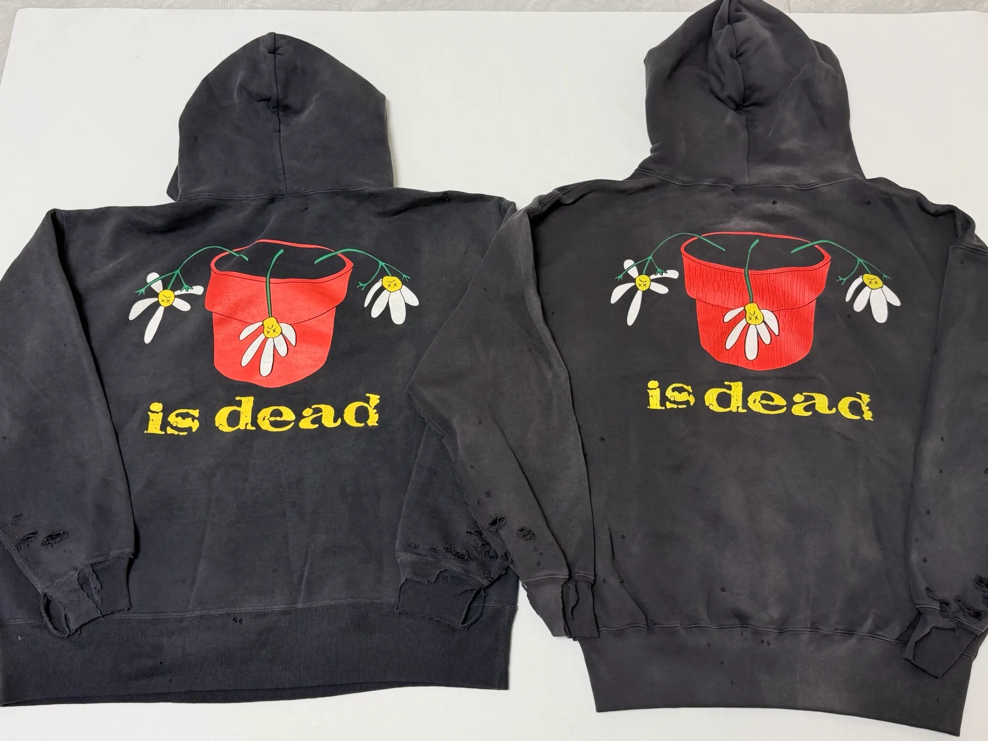 Prenatal planning SAINT Mxxxxxx × DE LA SOUL DLS_HOODIE/DE LA SOUL/BLK DE LA SOUL joint model potted plant destruction hoodie washed black S-XL